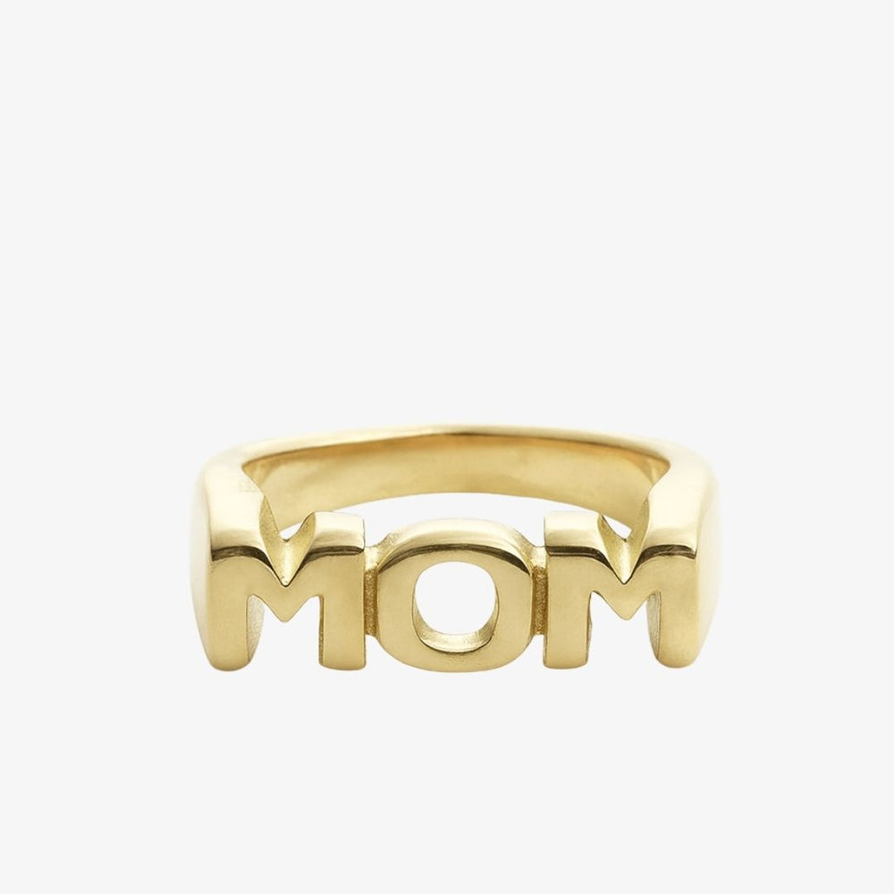 MOM Signet Ring i 18K guldbelagt rustfrit stål.