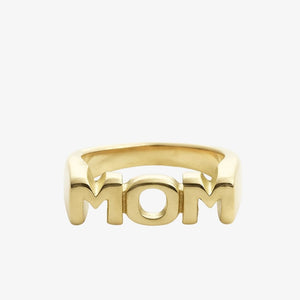 MOM Signet Ring i 18K guldbelagt rustfrit stål.
