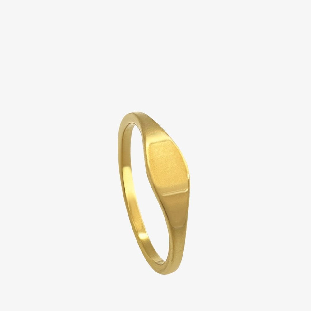 Oval Ring i 18K guldbelagt rustfrit stål.