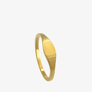 Oval Ring i 18K guldbelagt rustfrit stål.