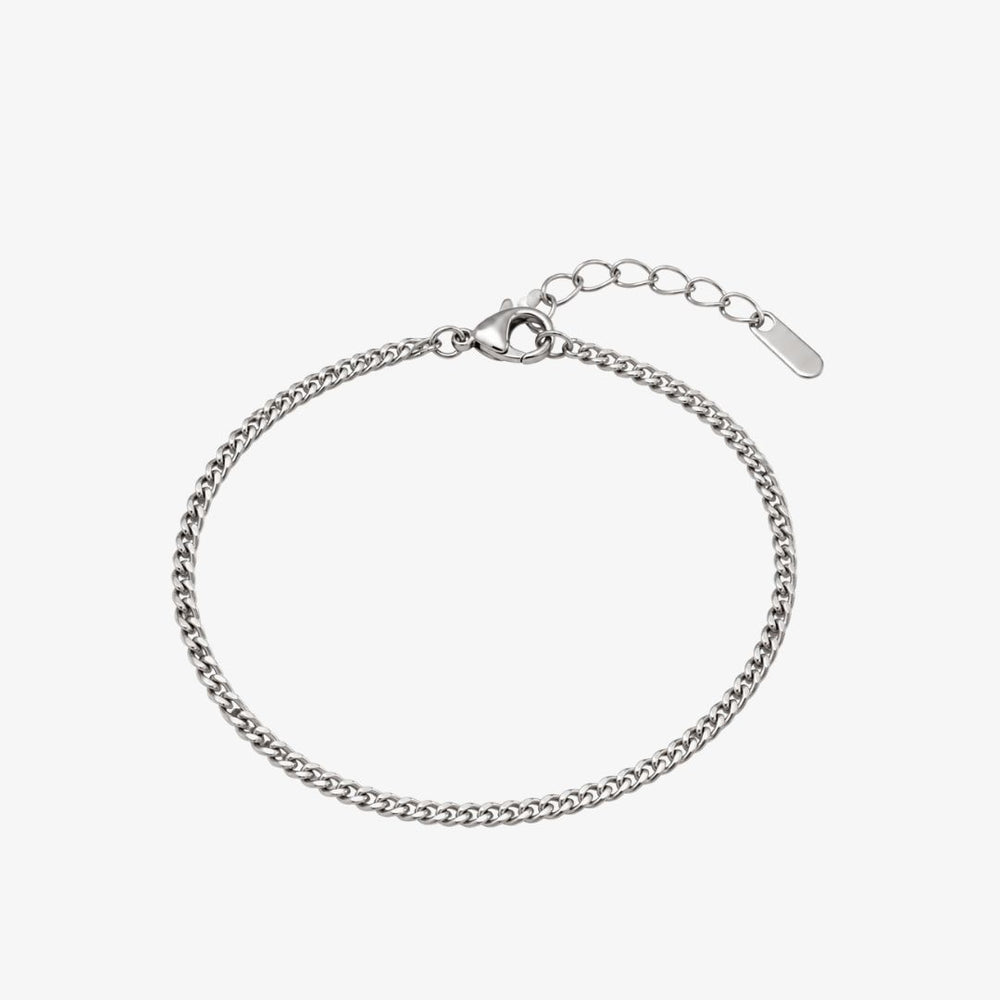 Panser Facet Armbånd i sølvfarvet rustfrit stål.