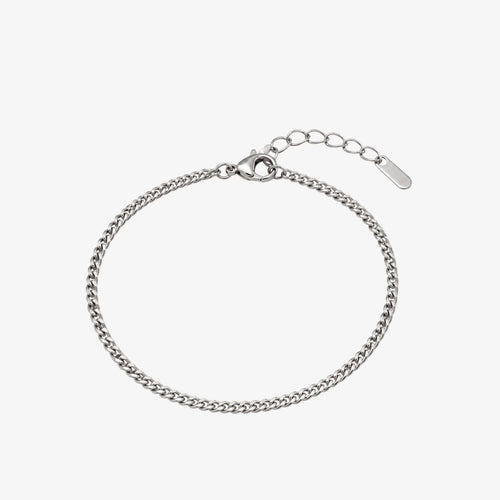 Panser Facet Armbånd i sølvfarvet rustfrit stål.