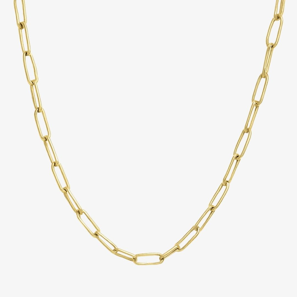 Paperclip Halskæde i 18K guldbelagt rustfrit stål.