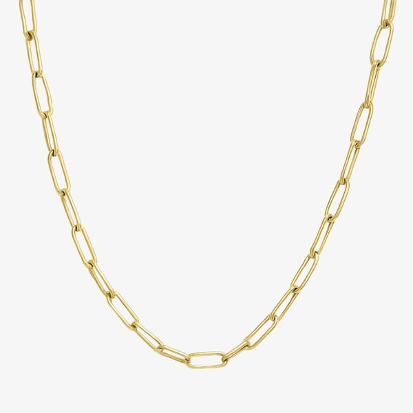 Paperclip Halskæde i 18K guldbelagt rustfrit stål.