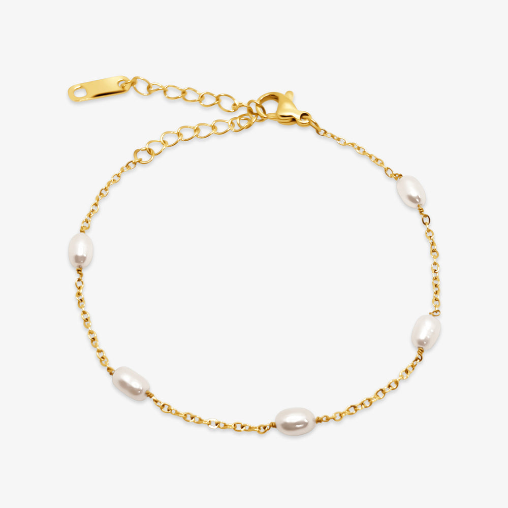 Perle Dot Armbånd i 18K guldbelagt rustfrit stål.
