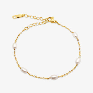 Perle Dot Armbånd i 18K guldbelagt rustfrit stål.