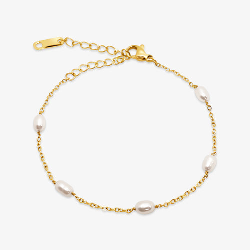 Perle Dot Armbånd i 18K guldbelagt rustfrit stål.