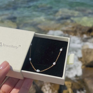 Perle Dot Halskæde - 18K Guldbelagt