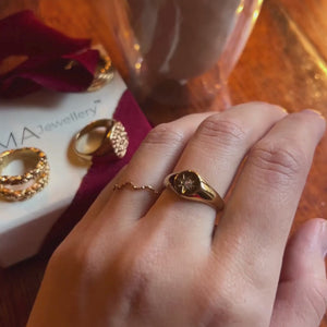 Star Rund Ring - 18K Guldbelagt