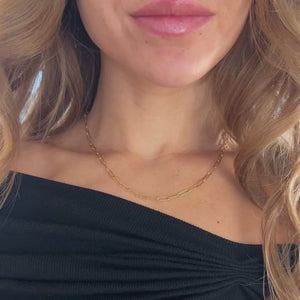 Paperclip Halskæde - 18K Guldbelagt