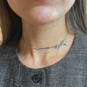 Sløjfe Slangehalskæde - Sølvfarvet