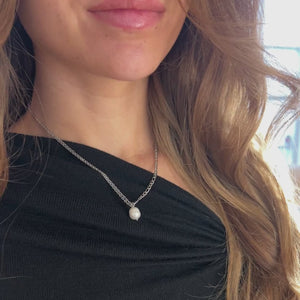 Chunky Perle Halskæde - Sølvfarvet