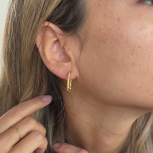 Hamret Ovale Creol Øreringe - 18K Guldbelagt