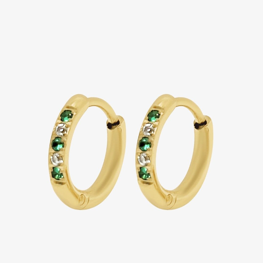 Grønne Creol Øreringe - 18K Guldbelagt