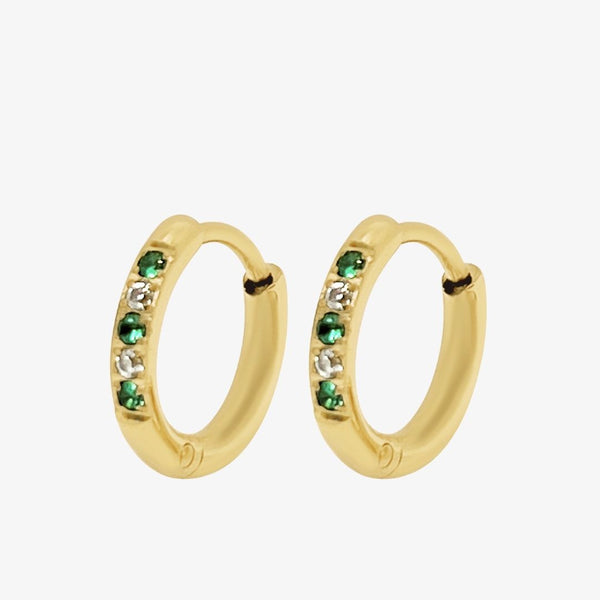 Grønne Creol Øreringe - 18K Guldbelagt