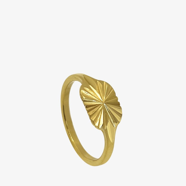 Sun Ring i 18K guldbelagt rustfrit stål.